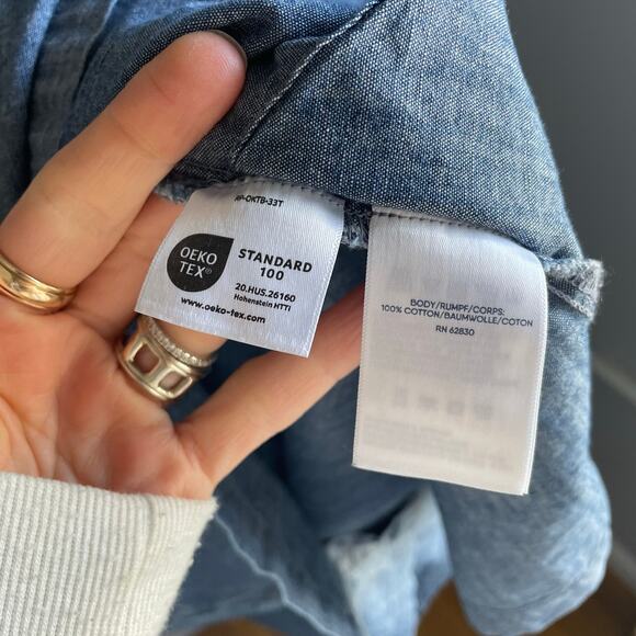 Lands' End Chambray Sleeveless Dress Nautical Preppy 100% Cotton Minimalist sz M - Picture 6 of 7